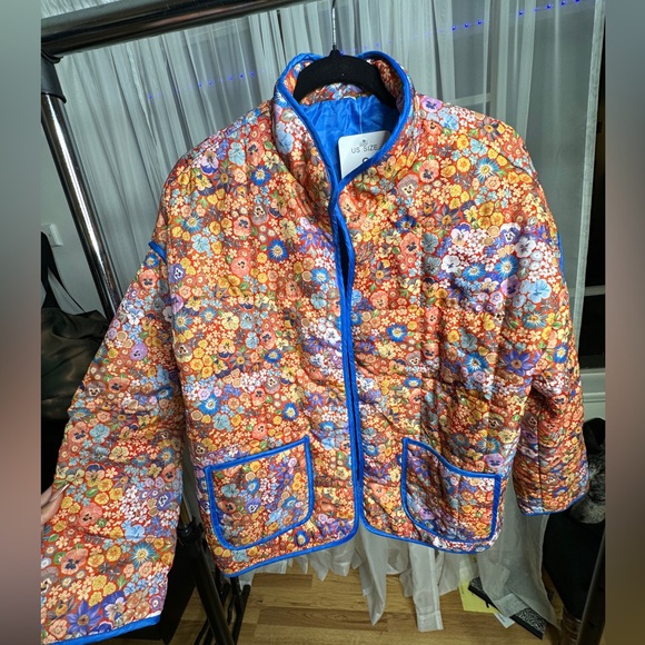 Colorful Floral Quilted Jacket - Picture 1 of 5